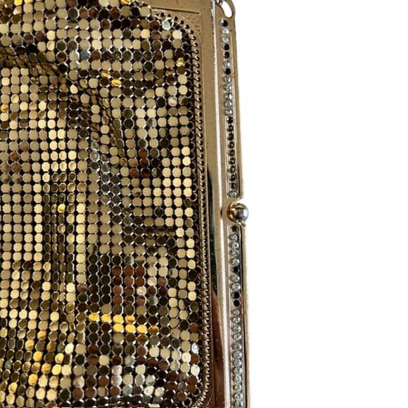 Vintage 1980s Whiting & Davis Gold Mesh Evening Bag  Made in USA85 - Picture 3 of 6